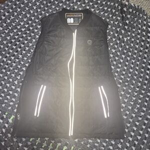Black Heated Vest with Reflective Zipper